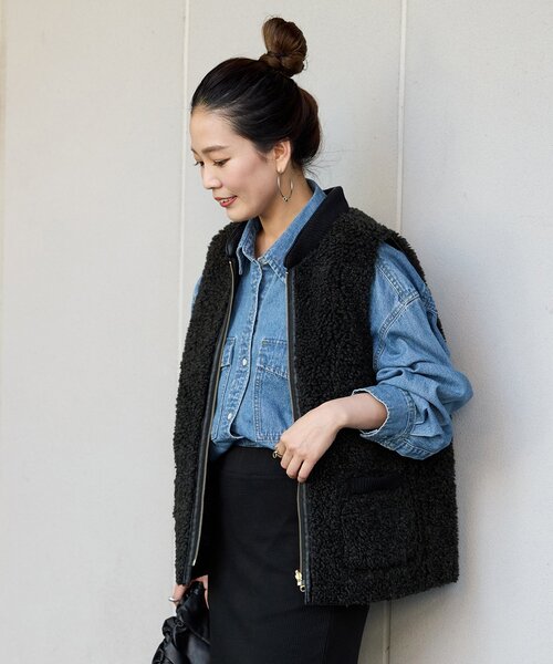 リバーシブルボアボンディングベスト（ベスト）｜B.C STOCK