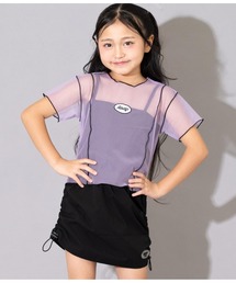 ANAP kids（アナップキッズ）の「シアーチュールトップス+キャミソールセット（Tシャツ/カットソー・キッズ）」