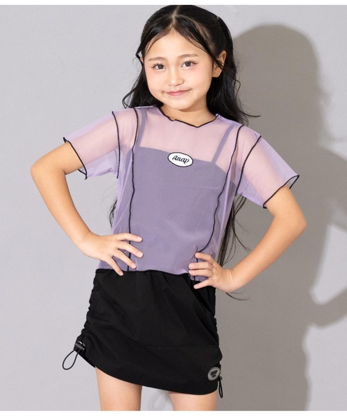 theredthread サークルオープンTシャツ トップス キャミソール ANAP kids（アナップキッズ）の「シアーチュールトップス+