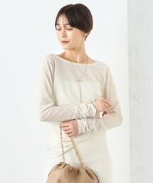 NOLLEY’S Sophi | シアーベロアボートネックTシャツ(Tシャツ/カットソー)