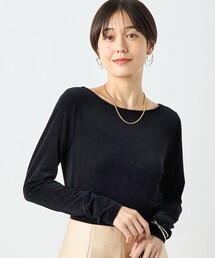 NOLLEY’S Sophi（ノーリーズソフィ）の「シアーベロアボートネックTシャツ（Tシャツ/カットソー）」