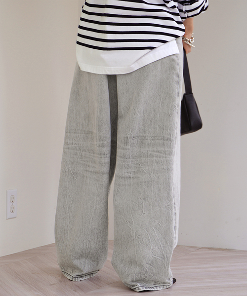 AP STUDIO（エーピーストゥディオ）の「【HAIKURE/ハイクル】BETHANY ASIAN FIT FOG GREY（デニムパンツ・レディース・ライトグレー・27/26/25/24）」の6枚目の写真