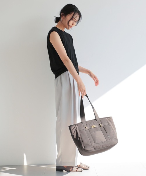 BARNYARDSTORM（バンヤードストーム）の「BARNYARDSTORM / バックル付トートL（トートバッグ・レディース・ブラック/カーキ・FREE）」の3枚目の写真