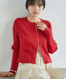 VIS | 【アンチピリング/洗える】美smart スポンジニットZIPカーディガン(カーディガン/ボレロ)