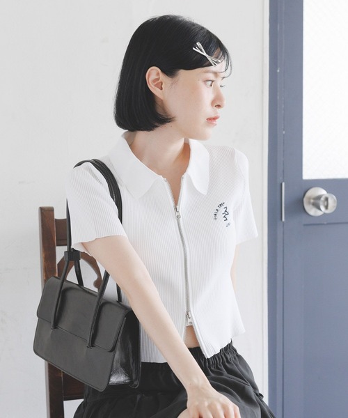 3.3 Field Trip （3.3フィールドトリップ）の「3.3 Field Trip／レザースクエアバッグ（ショルダーバッグ・レディース・シルバー/ライトグリーン/ブラック・ONE SIZE）」の17枚目の写真