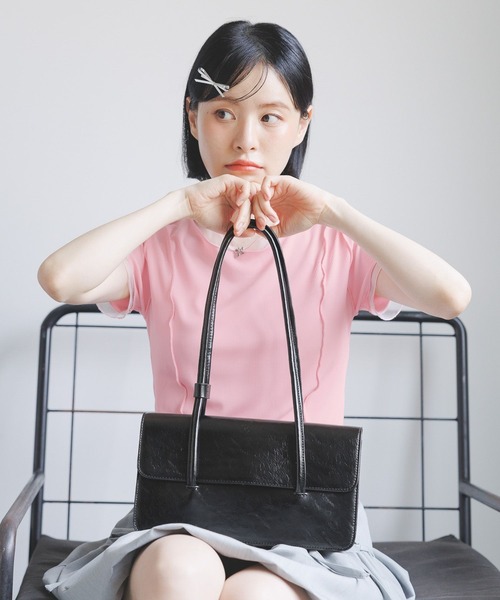 3.3 Field Trip （3.3フィールドトリップ）の「3.3 Field Trip／レザースクエアバッグ（ショルダーバッグ・レディース・シルバー/ライトグリーン/ブラック・ONE SIZE）」の19枚目の写真