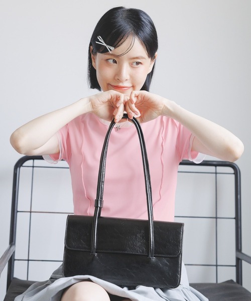 3.3 Field Trip （3.3フィールドトリップ）の「3.3 Field Trip／レザースクエアバッグ（ショルダーバッグ・レディース・シルバー/ライトグリーン/ブラック・ONE SIZE）」の21枚目の写真