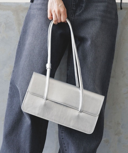 3.3 Field Trip （3.3フィールドトリップ）の「3.3 Field Trip／レザースクエアバッグ（ショルダーバッグ・レディース・シルバー/ライトグリーン/ブラック・ONE SIZE）」の8枚目の写真