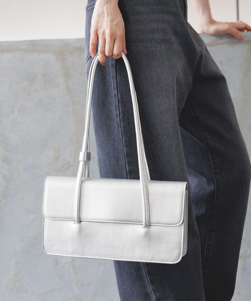3.3 Field Trip （3.3フィールドトリップ）の「3.3 Field Trip／レザースクエアバッグ（ショルダーバッグ・レディース・シルバー/ライトグリーン/ブラック・ONE SIZE）」の9枚目の写真