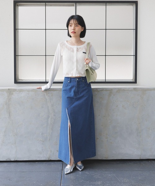 3.3 Field Trip （3.3フィールドトリップ）の「3.3 Field Trip／レザースクエアバッグ（ショルダーバッグ・レディース・シルバー/ライトグリーン/ブラック・ONE SIZE）」の10枚目の写真