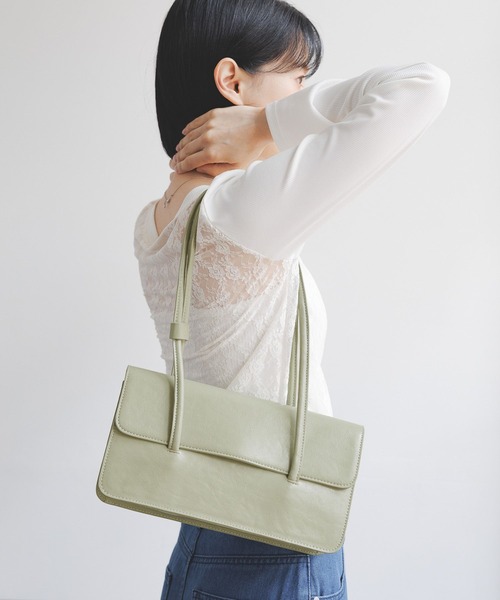 3.3 Field Trip （3.3フィールドトリップ）の「3.3 Field Trip／レザースクエアバッグ（ショルダーバッグ・レディース・シルバー/ライトグリーン/ブラック・ONE SIZE）」の12枚目の写真