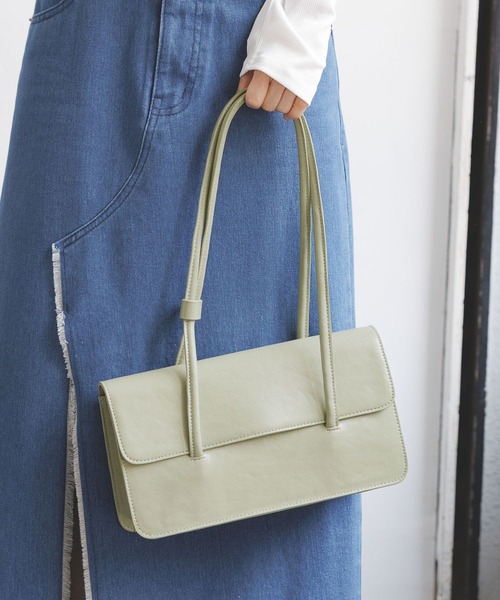 3.3 Field Trip （3.3フィールドトリップ）の「3.3 Field Trip／レザースクエアバッグ（ショルダーバッグ・レディース・シルバー/ライトグリーン/ブラック・ONE SIZE）」の14枚目の写真