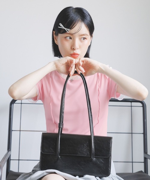 3.3 Field Trip （3.3フィールドトリップ）の「3.3 Field Trip／レザースクエアバッグ（ショルダーバッグ・レディース・シルバー/ライトグリーン/ブラック・ONE SIZE）」の20枚目の写真