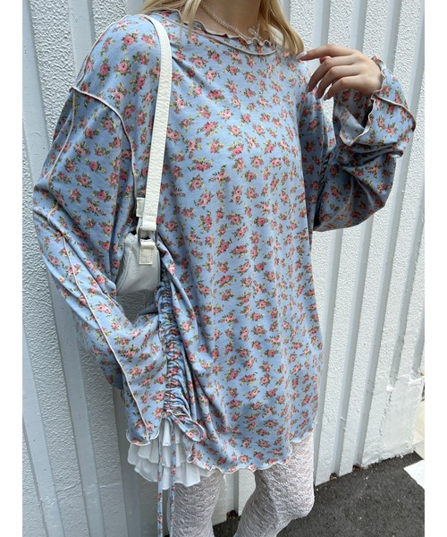 WC(ダブル シー)の「花柄メロウトップス(Tシャツ/カットソー・レディース・ブルー/アイボリー・FREE)」の14枚目の写真