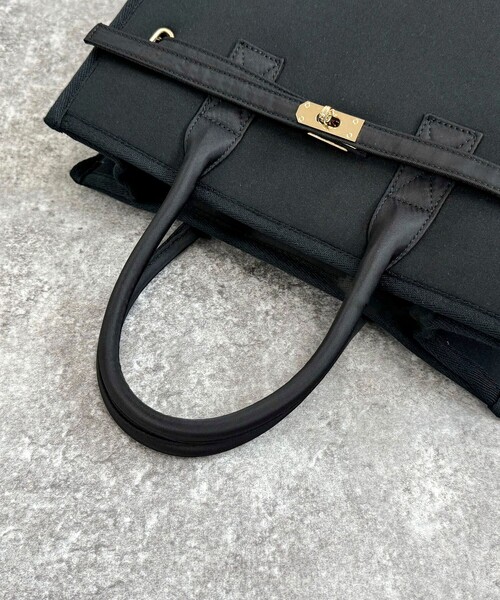 fredy emue（フレディエミュ）の「スポンジクロステープショルダートートバック（トートバッグ・レディース・ブラック/ベージュ・FREE）」の18枚目の写真