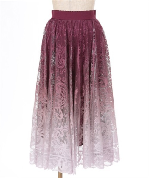 axes femme（アクシーズファム）の「グラデレースサーキュラースカート（スカート・レディース・ブラウン/ブルーグリーン/ピンク/パープル/ネイビー/グリーン/グレー/ブルー/イエロー/ベビーピンク/レッド/ワイン・FREE）」の15枚目の写真