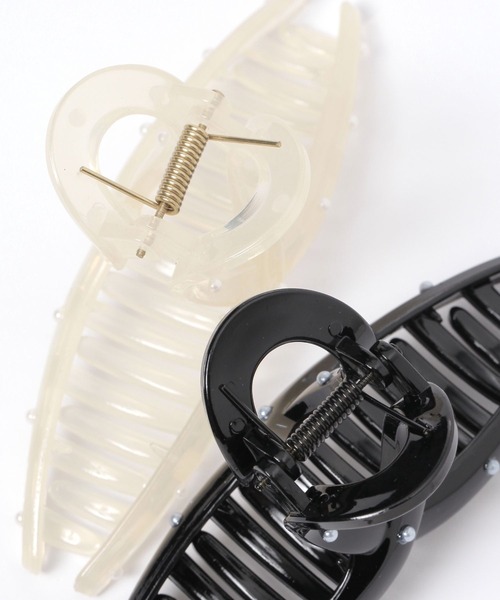 LAKOLE（ラコレ）の「プチパール付きバンスクリップ / 141112（バレッタ/ヘアクリップ・レディース・オフホワイト/ブラック・FREE）」の4枚目の写真