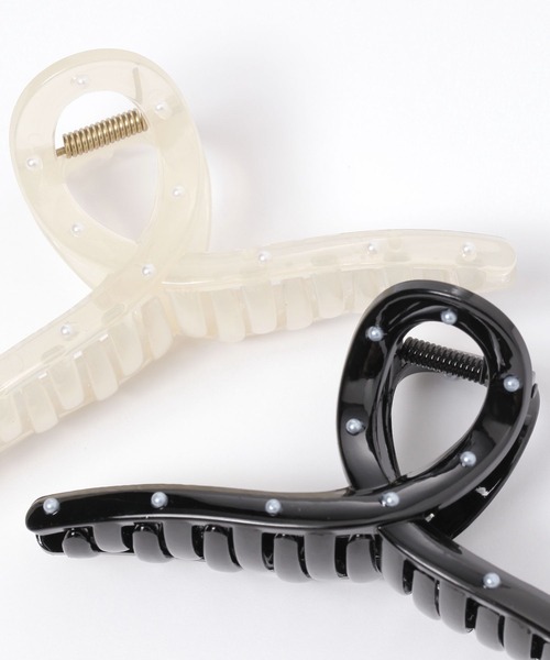 LAKOLE（ラコレ）の「プチパール付きバンスクリップ / 141112（バレッタ/ヘアクリップ・レディース・オフホワイト/ブラック・FREE）」の5枚目の写真