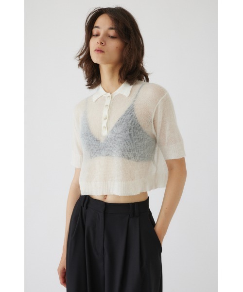 Mohair mix polo knit — мохеровый поло‑джемпер