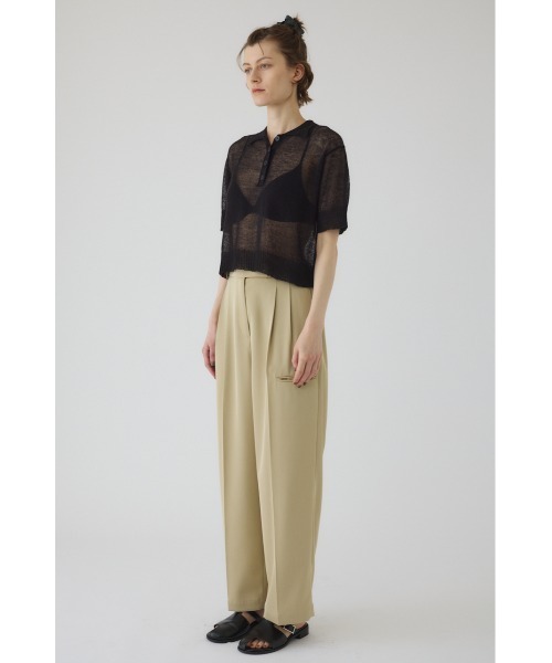 RIM.ARK(リムアーク)の「Mohair mix polo knit モヘアミックスポロニット(ポロシャツ・レディース・ブラック/ホワイト/ダークグレー/ライトグリーン・FREE)」の6枚目の写真