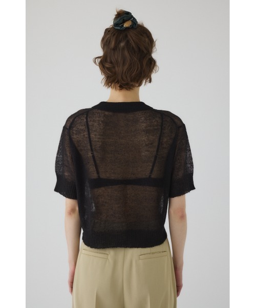 RIM.ARK(リムアーク)の「Mohair mix polo knit モヘアミックスポロニット(ポロシャツ・レディース・ブラック/ホワイト/ダークグレー/ライトグリーン・FREE)」の11枚目の写真