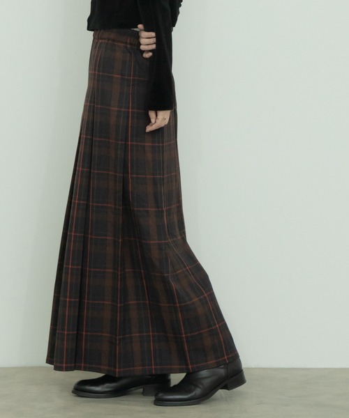 セール】チェックプリーツロングスカート（スカート）｜HEILIS