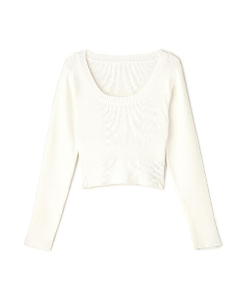 FREE'S MART(フリーズマート)の「〈洗える〉マシンウォッシャブルUネックニット(ニット/セーター・レディース・ホワイト系その他/オレンジ/グレー/ブラック/ホワイト・FREE)」の7枚目の写真