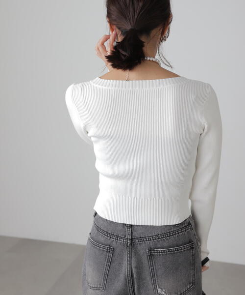 FREE'S MART(フリーズマート)の「〈洗える〉マシンウォッシャブルUネックニット(ニット/セーター・レディース・ホワイト系その他/オレンジ/グレー/ブラック/ホワイト・FREE)」の11枚目の写真