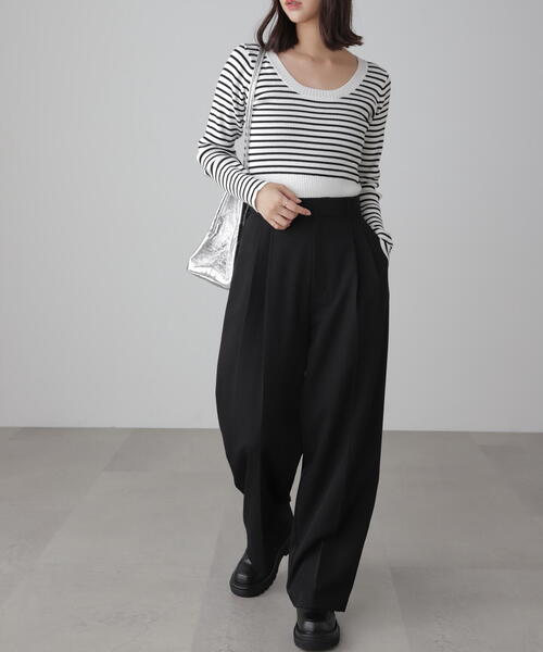 FREE'S MART(フリーズマート)の「〈洗える〉マシンウォッシャブルUネックニット(ニット/セーター・レディース・ホワイト系その他/オレンジ/グレー/ブラック/ホワイト・FREE)」の22枚目の写真