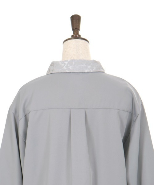 axes femme（アクシーズファム）の「ジャカード切替プリーツシャツ（シャツ/ブラウス・レディース・グレー/ワイン/ネイビー・FREE）」の11枚目の写真