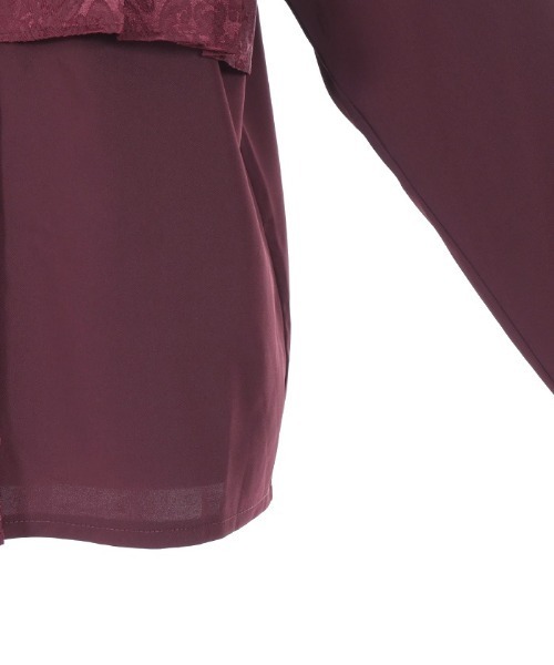 axes femme（アクシーズファム）の「ジャカード切替プリーツシャツ（シャツ/ブラウス・レディース・グレー/ワイン/ネイビー・FREE）」の16枚目の写真