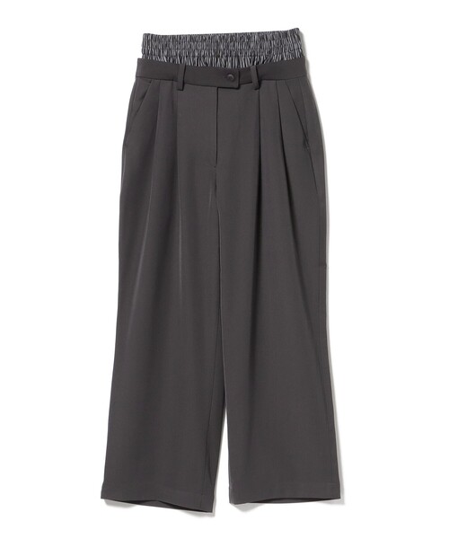 BEAMS HEART（ビームスハート）の「ウエスト レイヤード タックパンツ（スラックス・レディース・ブラウン/チャコールグレー・FREE）」の14枚目の写真