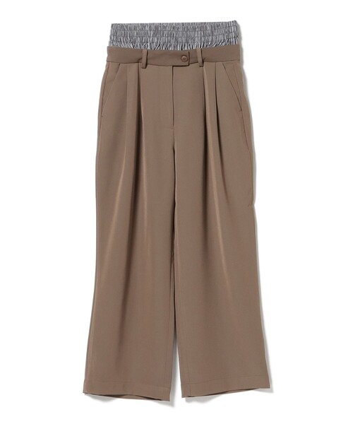 BEAMS HEART（ビームスハート）の「ウエスト レイヤード タックパンツ（スラックス・レディース・ブラウン/チャコールグレー・FREE）」の19枚目の写真