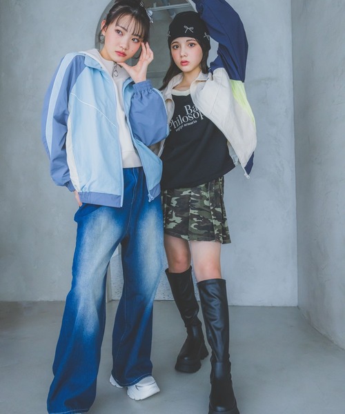 repipi armario（レピピ アルマリオ）の「カラーブロックブルゾン（ブルゾン・キッズ・アイボリー/ブラック/ブルー・MEDIUM/SMALL/LARGE）」の7枚目の写真