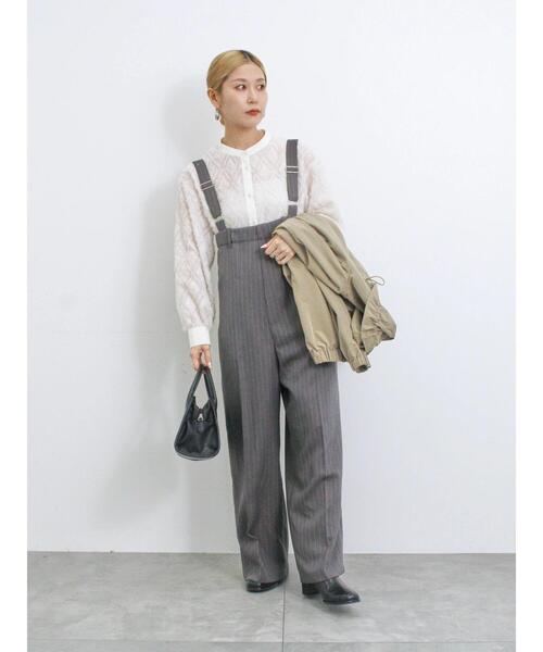 Samansa Mos2 blue（サマンサモスモスブルー）の「幾何学柄バンドカラーブラウス（シャツ/ブラウス・レディース・ブラック/シルバーグレー/オフホワイト・F）」の10枚目の写真