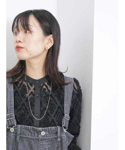 Samansa Mos2 blue（サマンサモスモスブルー）の「幾何学柄バンドカラーブラウス（シャツ/ブラウス・レディース・ブラック/シルバーグレー/オフホワイト・F）」の15枚目の写真