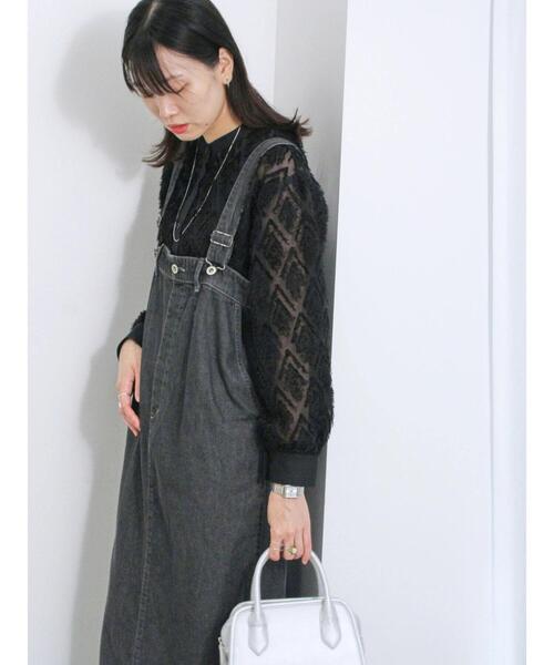 Samansa Mos2 blue（サマンサモスモスブルー）の「幾何学柄バンドカラーブラウス（シャツ/ブラウス・レディース・ブラック/シルバーグレー/オフホワイト・F）」の16枚目の写真