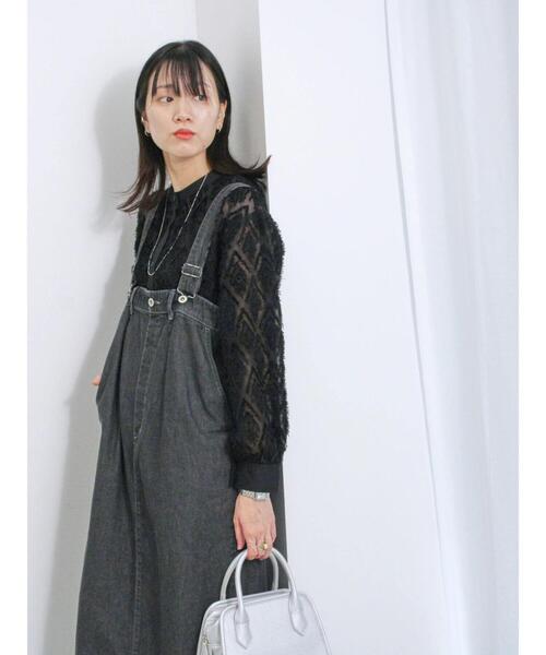 Samansa Mos2 blue（サマンサモスモスブルー）の「幾何学柄バンドカラーブラウス（シャツ/ブラウス・レディース・ブラック/シルバーグレー/オフホワイト・F）」の17枚目の写真