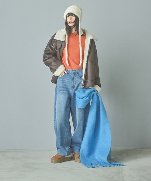 LAKOLE（ラコレ）の「ブークレーカラーマフラー / 138785（マフラー・レディース・ライトベージュ/オフホワイト/ブルー/ライトグレー/ピンク・FREE）」の13枚目の写真