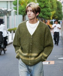TOWNCRAFT(^ENtg)TOWNCRAFT / ^ENtg VINTAGE MOHAIR STRIPE CARDIGAN E[wA VM[J[fBK(J[fBK/{)