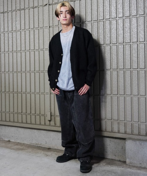 TOWNCRAFT / タウンクラフト VINTAGE MOHAIR STRIPE CARDIGAN ウールモヘア シャギーカーディガン