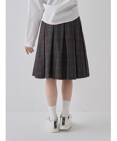 スカート Uenui box pleats check midi skirt ボックスプリーツ ミディ チェックスカート（スカート）｜Uenui
