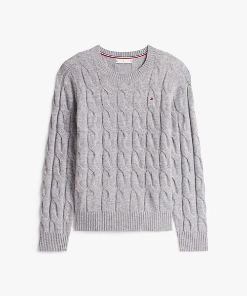 TOMMY HILFIGER（トミーヒルフィガー）の「ソフトウールケーブルクルーネックセーター（ニット/セーター・レディース・ネイビー/ベージュ/ホワイト/グレー/ライトブルー/パープル系その他2/ベージュ系その他4/グレー系2/ネイビー系1・SMALL/XX-SMALL/X-SMALL）」の13枚目の写真