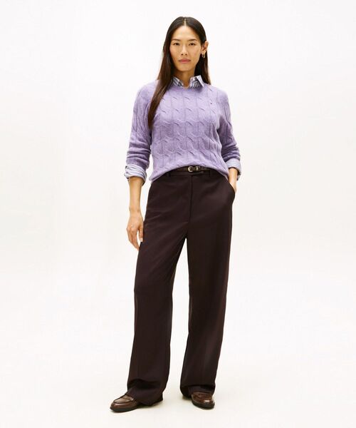 TOMMY HILFIGER（トミーヒルフィガー）の「ソフトウールケーブルクルーネックセーター（ニット/セーター・レディース・ネイビー/ベージュ/ホワイト/グレー/ライトブルー/パープル系その他2/ベージュ系その他4/グレー系2/ネイビー系1・SMALL/XX-SMALL/X-SMALL）」の19枚目の写真