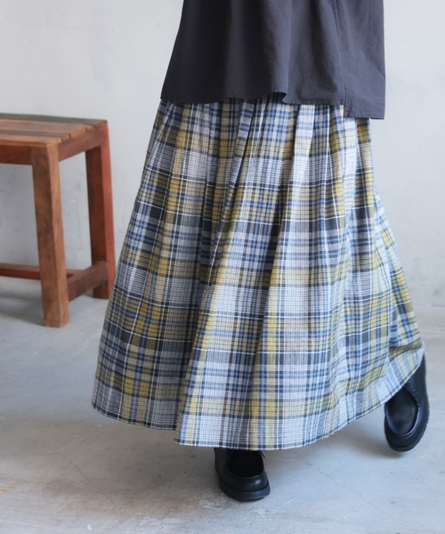はちみつチェックのスカート（スカート）｜soulberry（ソウルベリー
