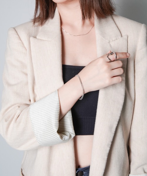 【1点のみ‼️】スネーク ルビー カラー CZ ブレスレット Timeless Ones - 【お取り寄せ商品】K10PG ルビーブレスレット