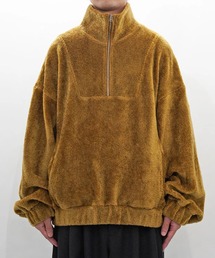 【my beautiful landlet】PILE FABRIC HALF ZIP PULLOVER