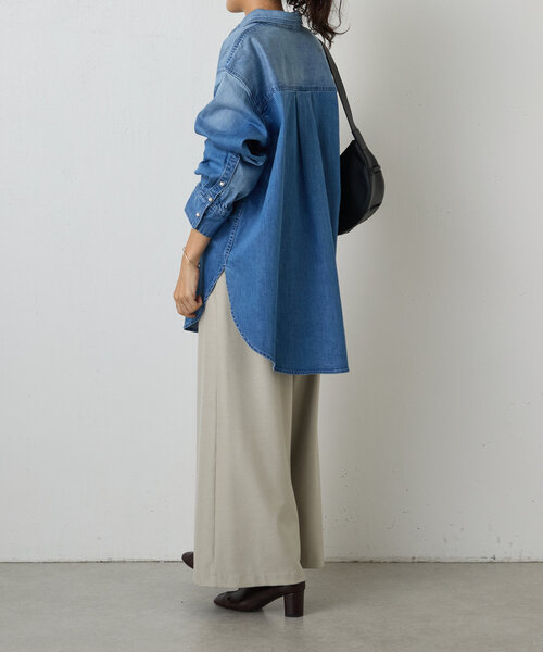 BEARDSLEY（ビアズリー）の「《FRIPIER》パール釦デニムシャツ（シャツ/ブラウス・レディース・インディゴブルー・FREE）」の4枚目の写真