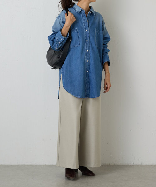 BEARDSLEY（ビアズリー）の「《FRIPIER》パール釦デニムシャツ（シャツ/ブラウス・レディース・インディゴブルー・FREE）」の6枚目の写真