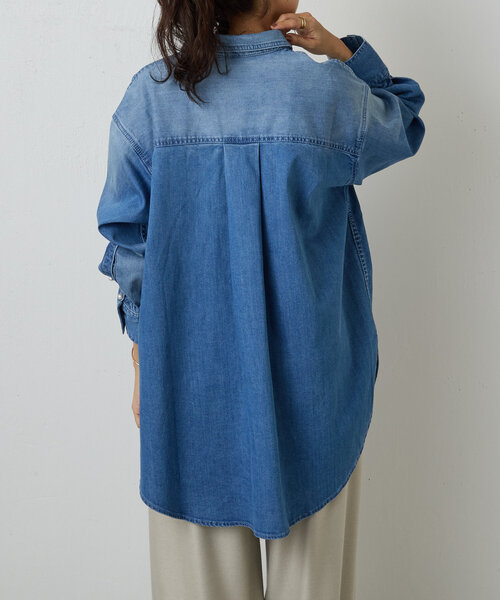 BEARDSLEY（ビアズリー）の「《FRIPIER》パール釦デニムシャツ（シャツ/ブラウス・レディース・インディゴブルー・FREE）」の10枚目の写真